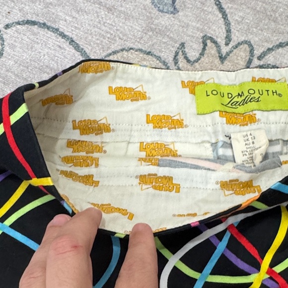 Loudmouth Golf Black Mini Skirt with Multicolor Swirls - Picture 3 of 6